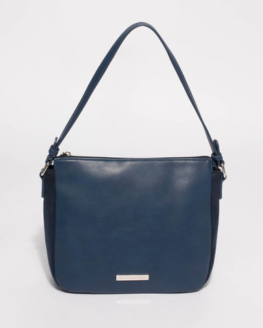 Navy Lucy Shoulder Strap Tote Bag