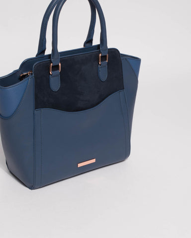 Blue Maya Pocket Large Tote Bag