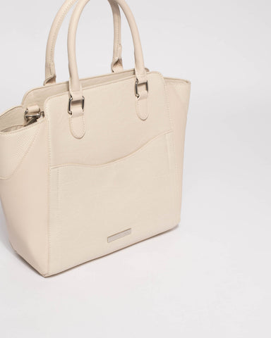 Ivory Maya Pocket Large Tote Bag