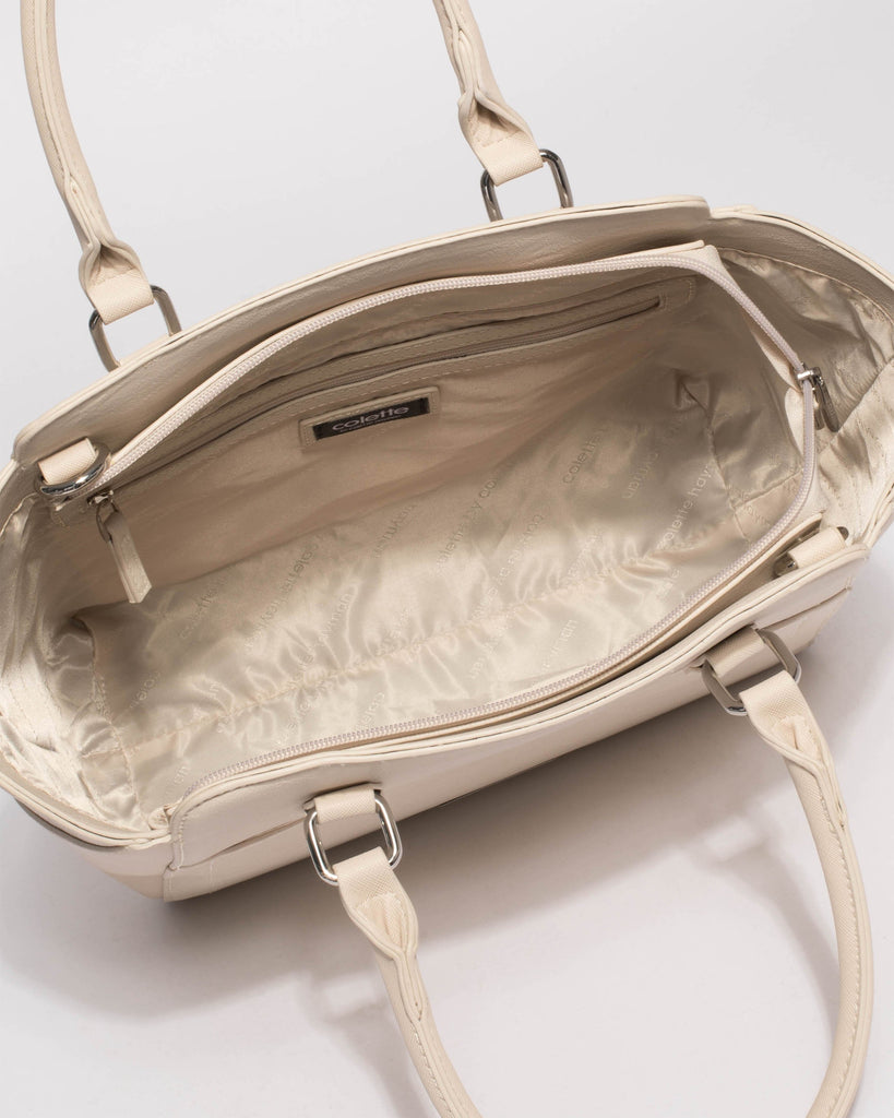 Ivory Maya Pocket Large Tote Bag
