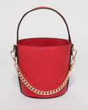 Red Hailey Chain Bucket Bag