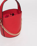 Red Hailey Chain Bucket Bag