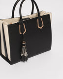 Monochrome Mila Multi Tassel Tote Bag