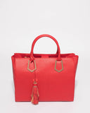 Red Mila Multi Tassel Tote Bag