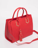 Red Mila Multi Tassel Tote Bag
