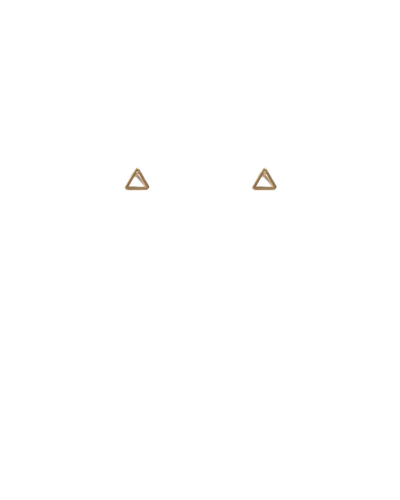Gold Plated Mini Triangle Stud Earrings