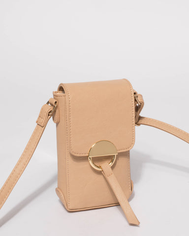 Beige Mobile Crossbody Bag