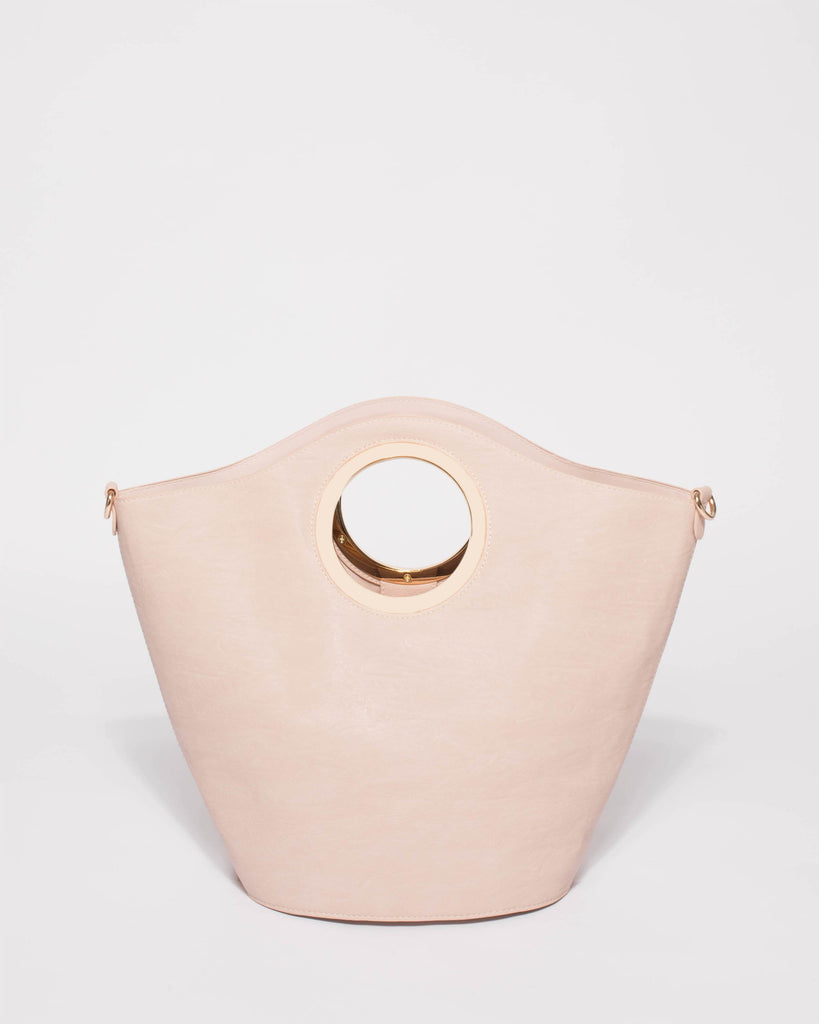 Pink Ayala Circle Handle Tote Bag