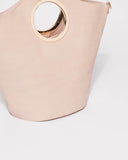 Pink Ayala Circle Handle Tote Bag