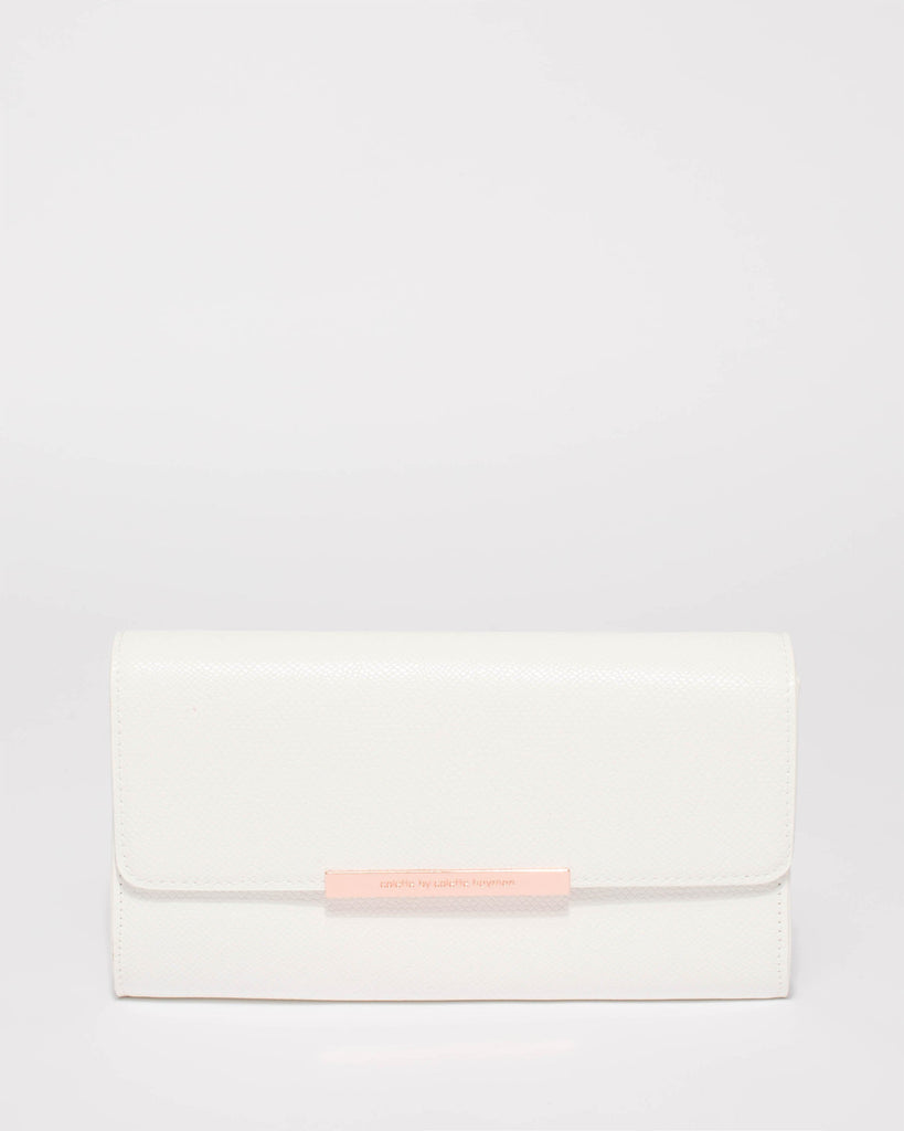 White Bridget Evening Clutch Bag
