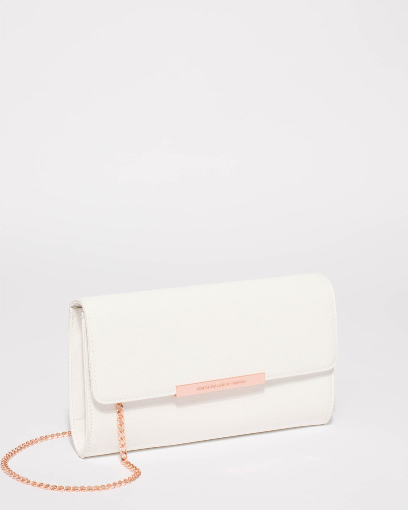 White Bridget Evening Clutch Bag