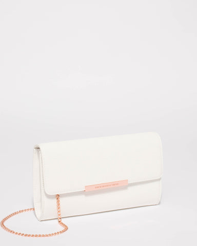 White Bridget Evening Clutch Bag