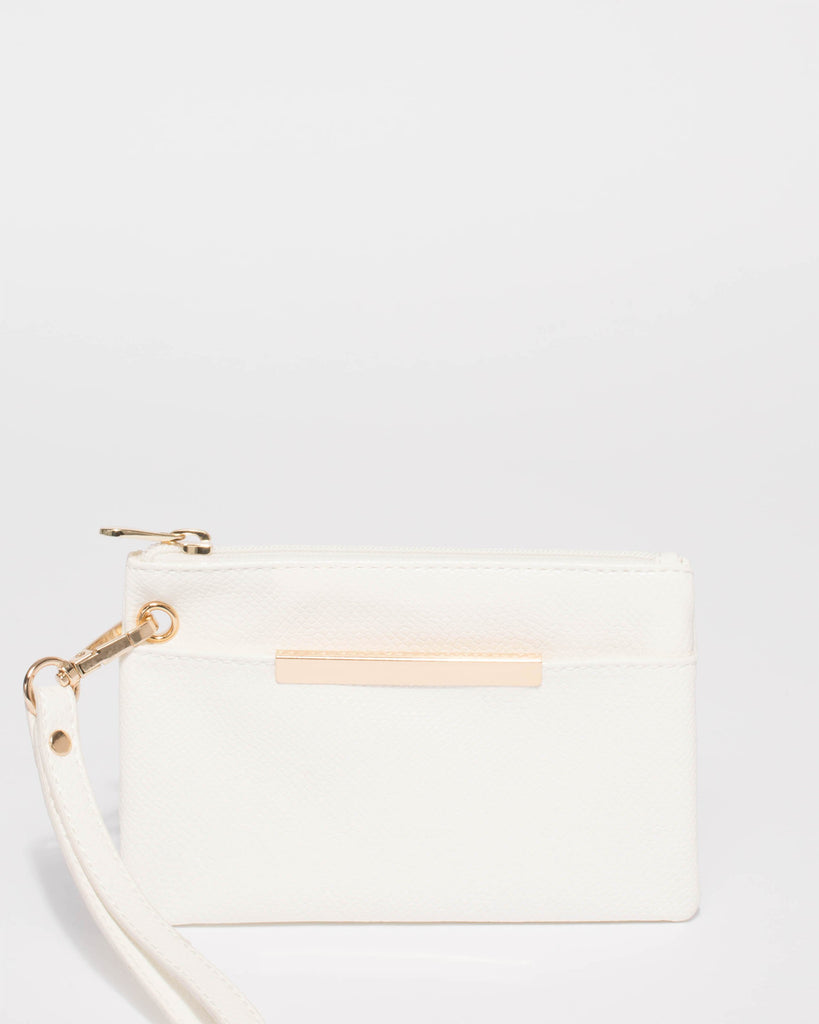 White Poppy Wristlet Purse