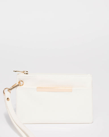 White Poppy Wristlet Purse