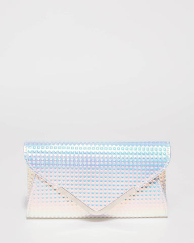 Hologram Small Plain Clare Clutch Bag