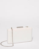 White Callie Hardcase Clutch Bag