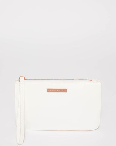 White Willow Wristlet Clutch Bag