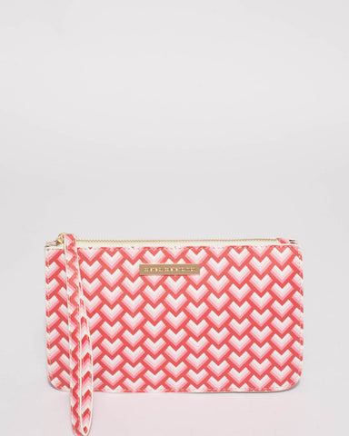 Red Ombre Willow Wristlet Clutch Bag