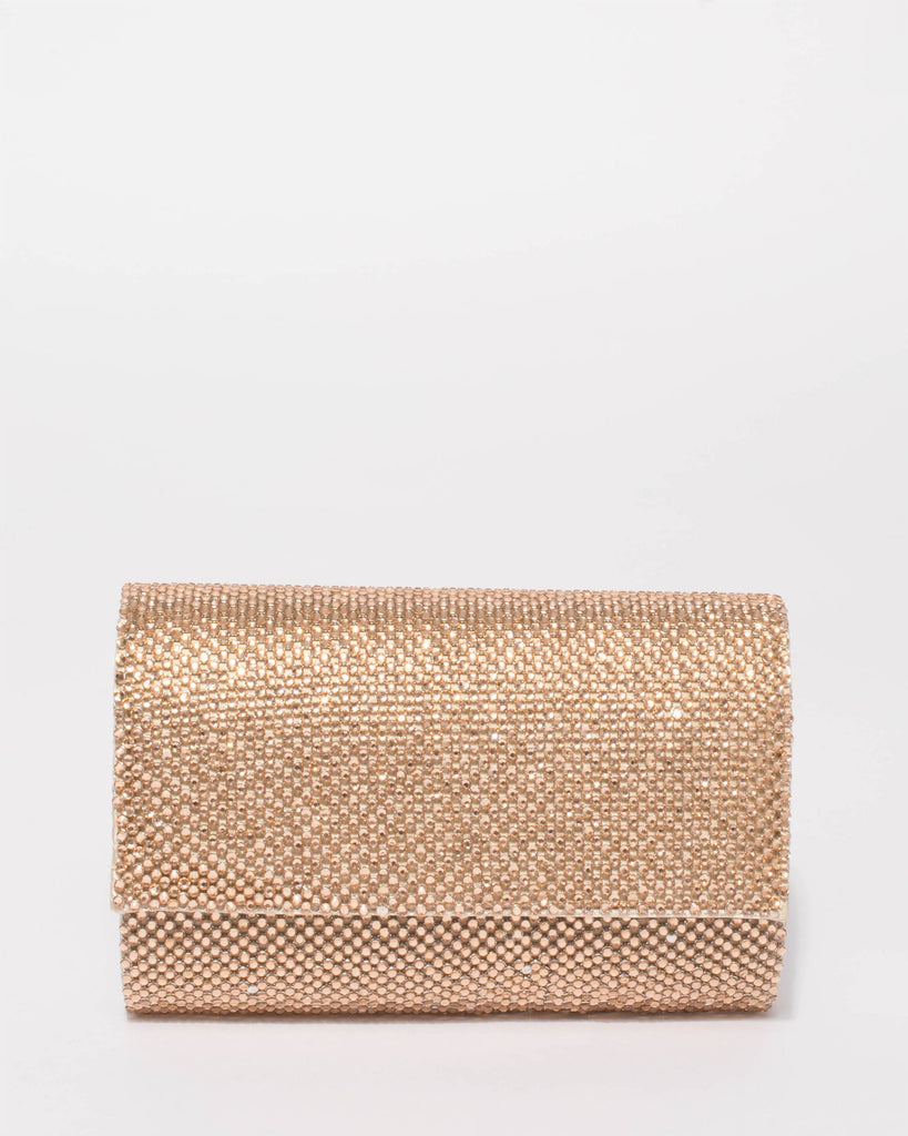 Gold Kira Evening Clutch Bag