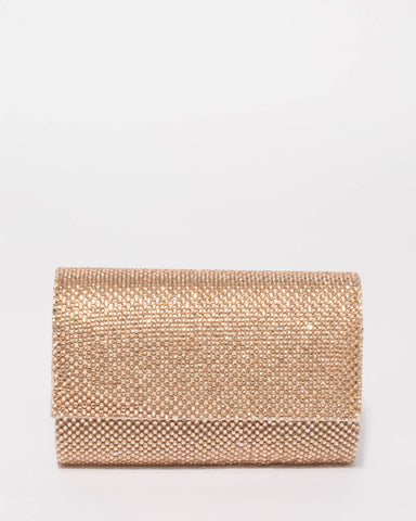 Gold Kira Evening Clutch Bag
