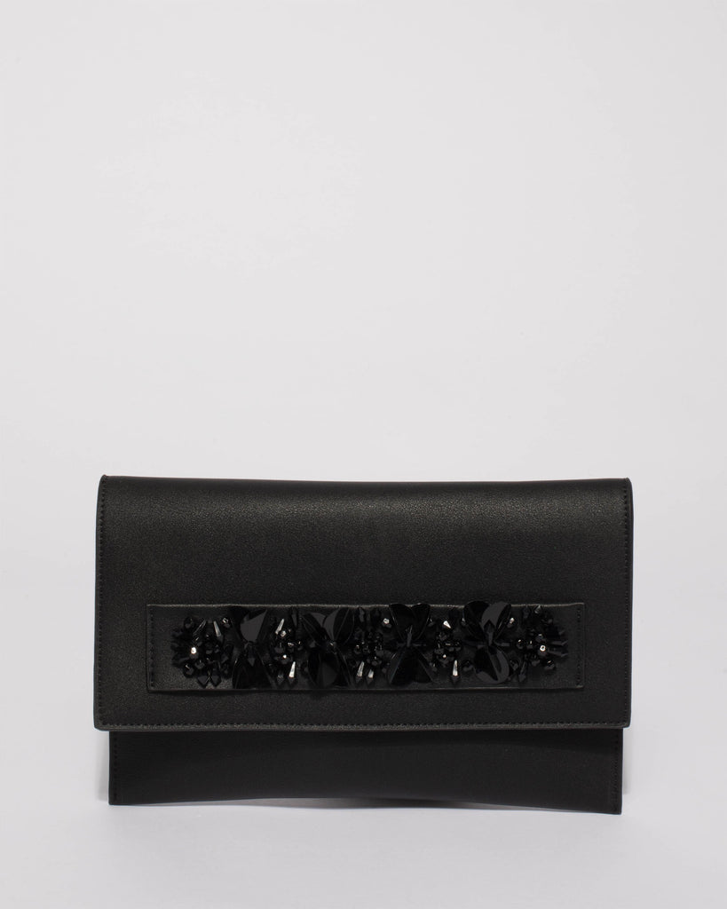 Black Nancy Embellished Clutch Bag