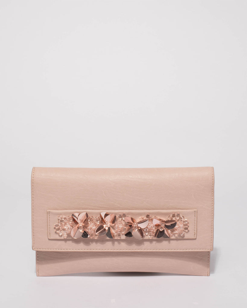 Pink Nancy Embellished Clutch Bag