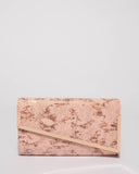 Pink Snake Skin Casey Large Clutch Bag