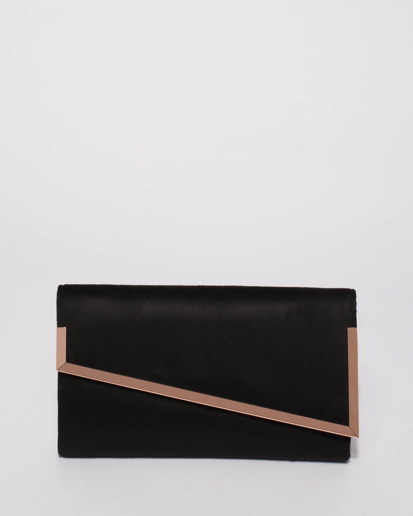 Black Velvet Casey Large Clutch Bag