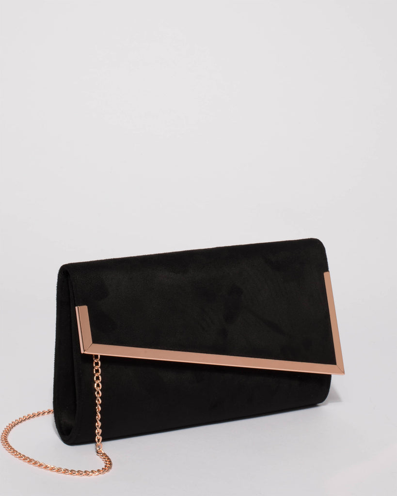 Black Velvet Casey Large Clutch Bag