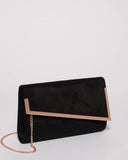Black Velvet Casey Large Clutch Bag
