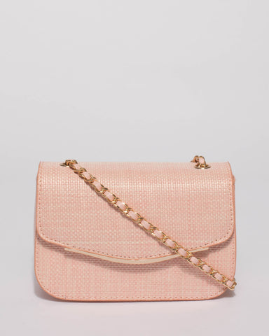 Pink Weave Tara Mini Crossbody Bag