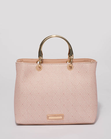 Pink Weave Florence Medium Tote Bag