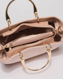 Pink Weave Florence Medium Tote Bag