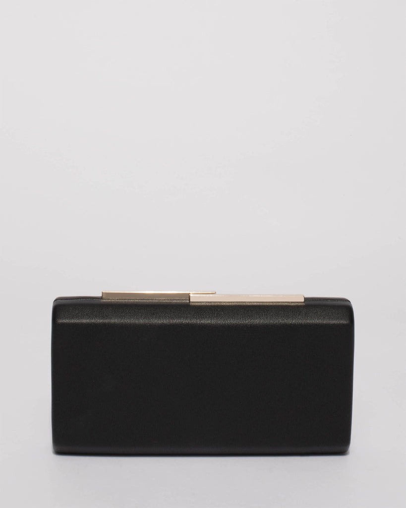 Black Tegan Hardcase Clutch Bag