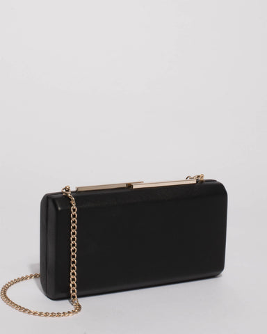 Black Tegan Hardcase Clutch Bag