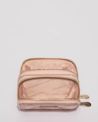 Pink Snake Skin Debbie Zip Purse