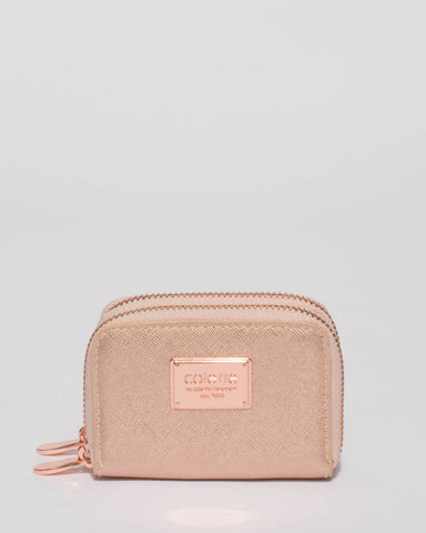 Rose Gold Debbie Zip Purse