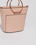 Pink Circle Handles Mini Tote Bag