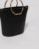 Black Circle Handles Mini Tote Bag