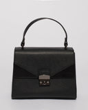 Black Carly Top Handle Mini Tote Bag