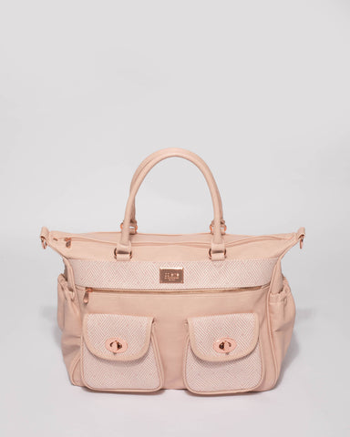 Pink Aztec Baby Travel Bag