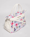 White Pocket And Zip Baby Bag