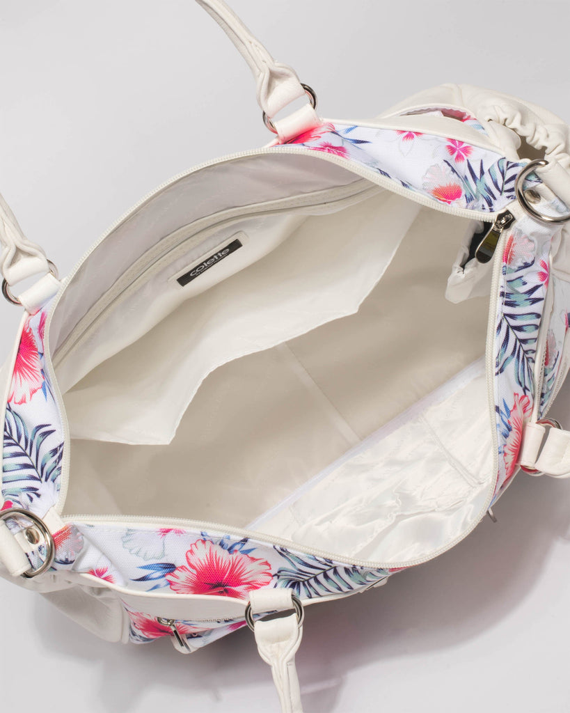 White Pocket And Zip Baby Bag