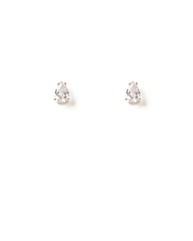 Cubic Zirconia Silver Tone Crystal Stud Earrings