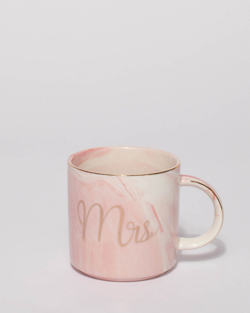 Pink Rose Gold Tone Mr And Mrs Pastel Mugs