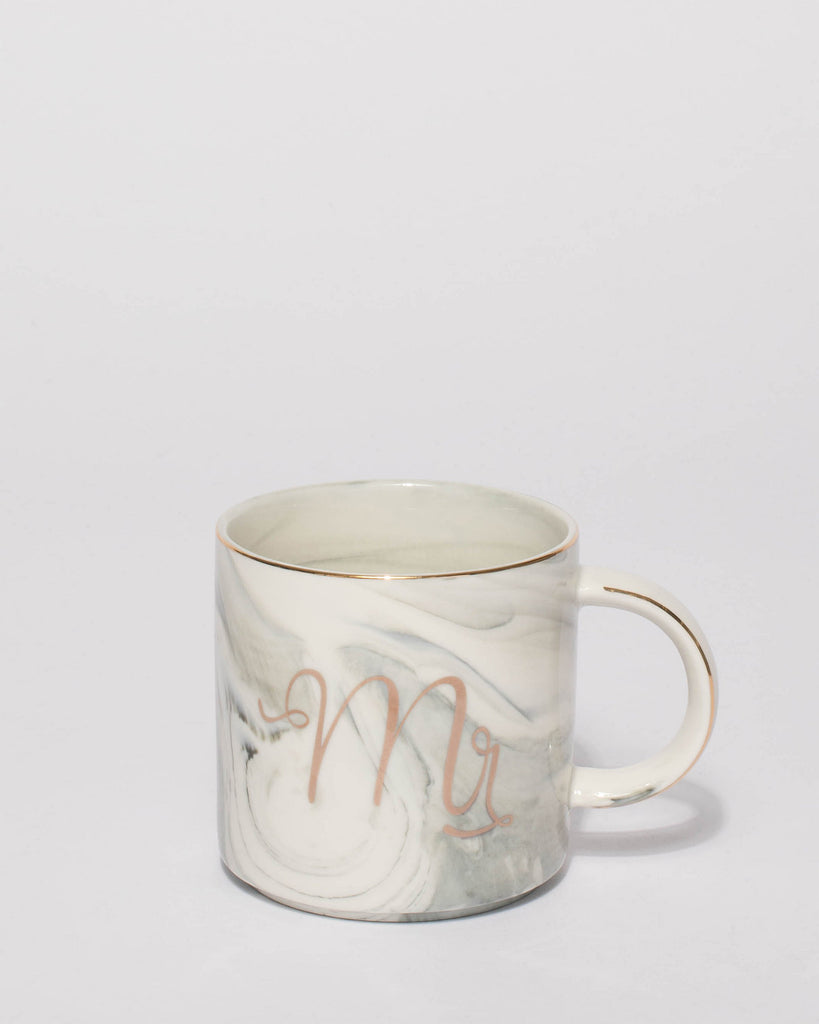 Grey Gold Tone Mr And Mrs Pastel Mugs