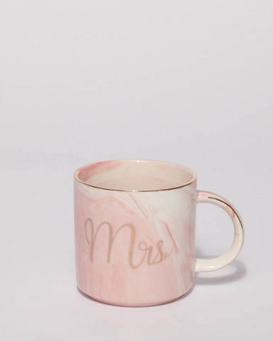 Pink Rose Gold Tone Mr And Mrs Pastel Mugs