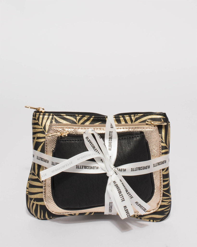 Black Gold Glitter Purse Gift Set