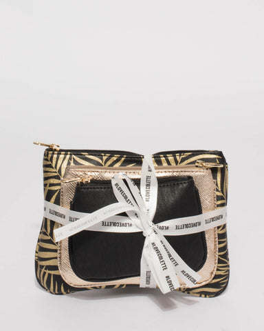 Black Gold Glitter Purse Gift Set