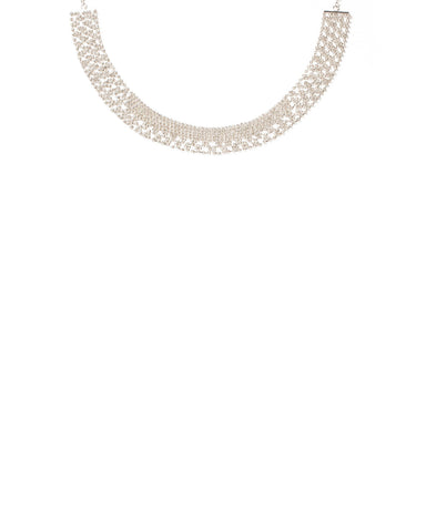 Crystal Silver Tone Diamante Encrusted Statement Necklace